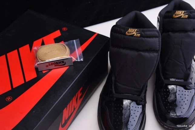 Reps TB JORDAN (2020) RETRO 555088-032 GOLD 1 HIGH AIR METALLIC BLACK 0705